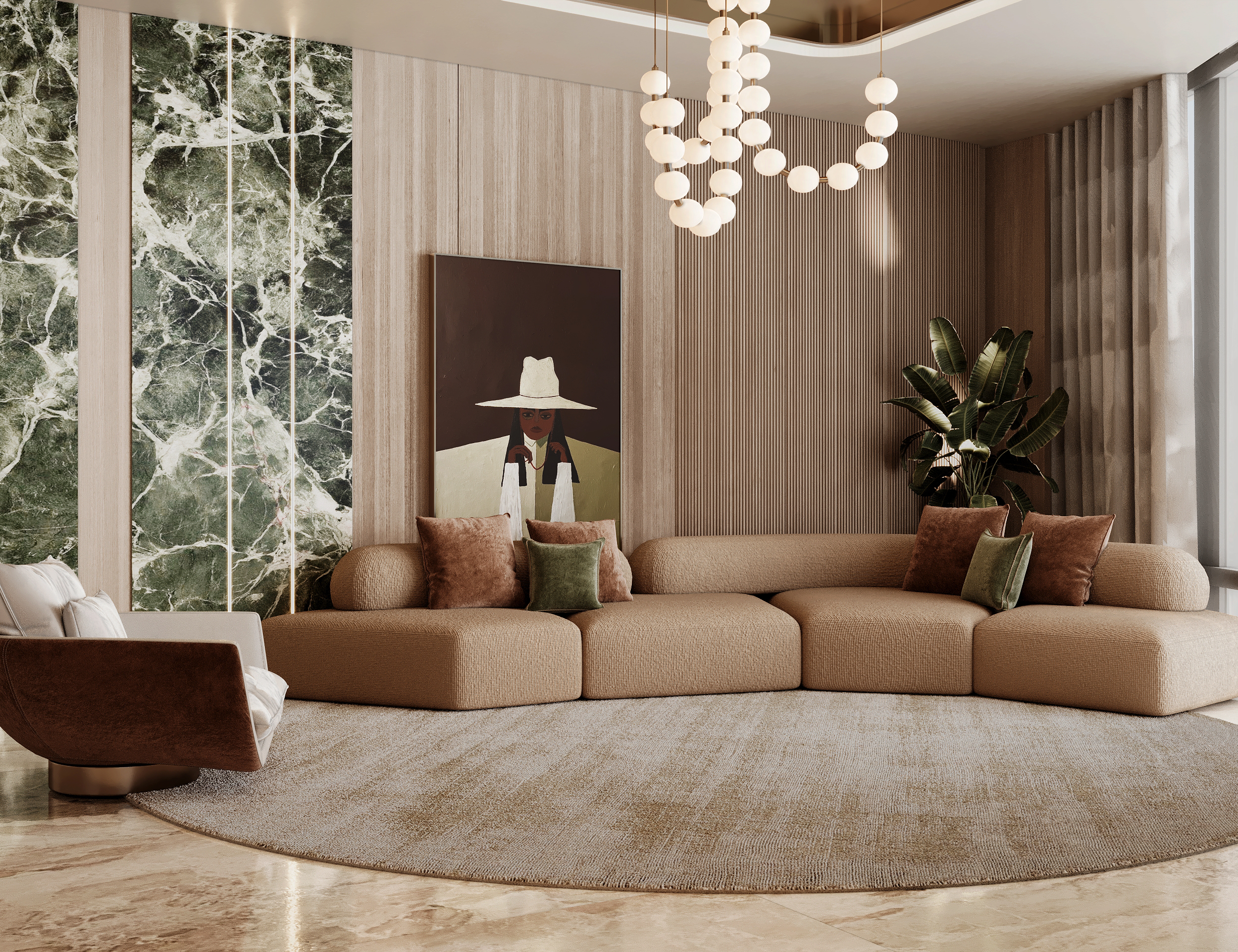 Burj Khalifa - Five bedroom apartment — Residential interior design, Dubai, UAE (view 9) | تصميم شقق برج خليفة, ديكور شقق دبي, تشطيب شقق فاخرة دبي, تصميم داخلي 5 غرف, ديكورات شقق دبي الإمارات | Burj Khalifa apartment design, Dubai luxury apartment interior, 5-bedroom apartment finishing, premium residential design Dubai